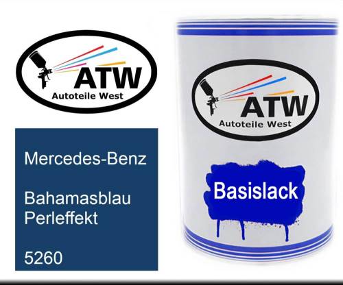 Mercedes-Benz, Bahamasblau Perleffekt, 5260: 500ml Lackdose, von ATW Autoteile West.